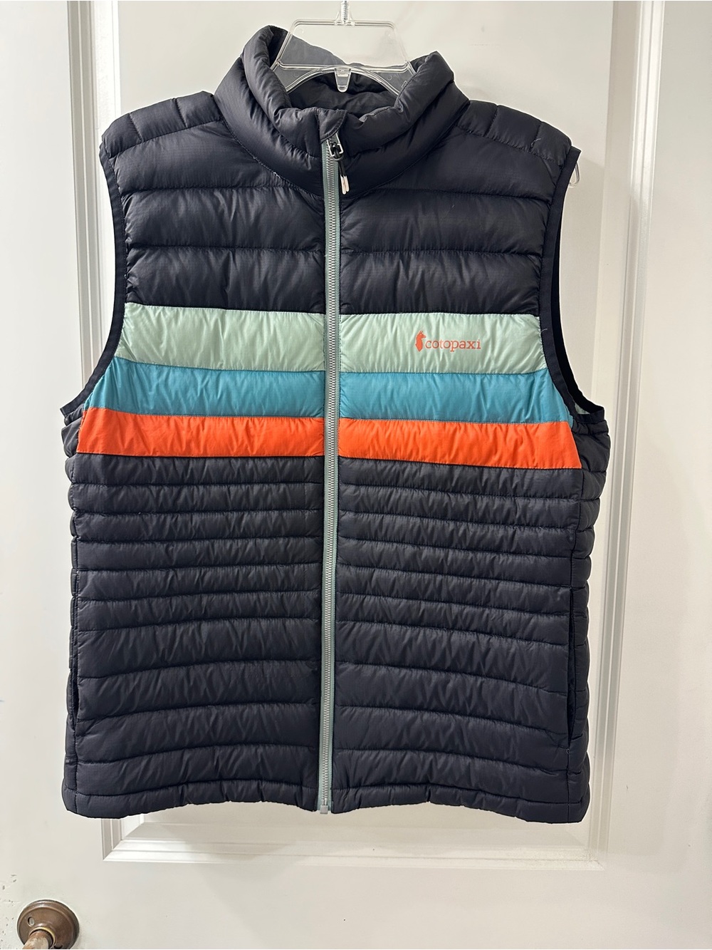 Cotopaxi Quilted Vest with Colorblock Stripes - women’s xl